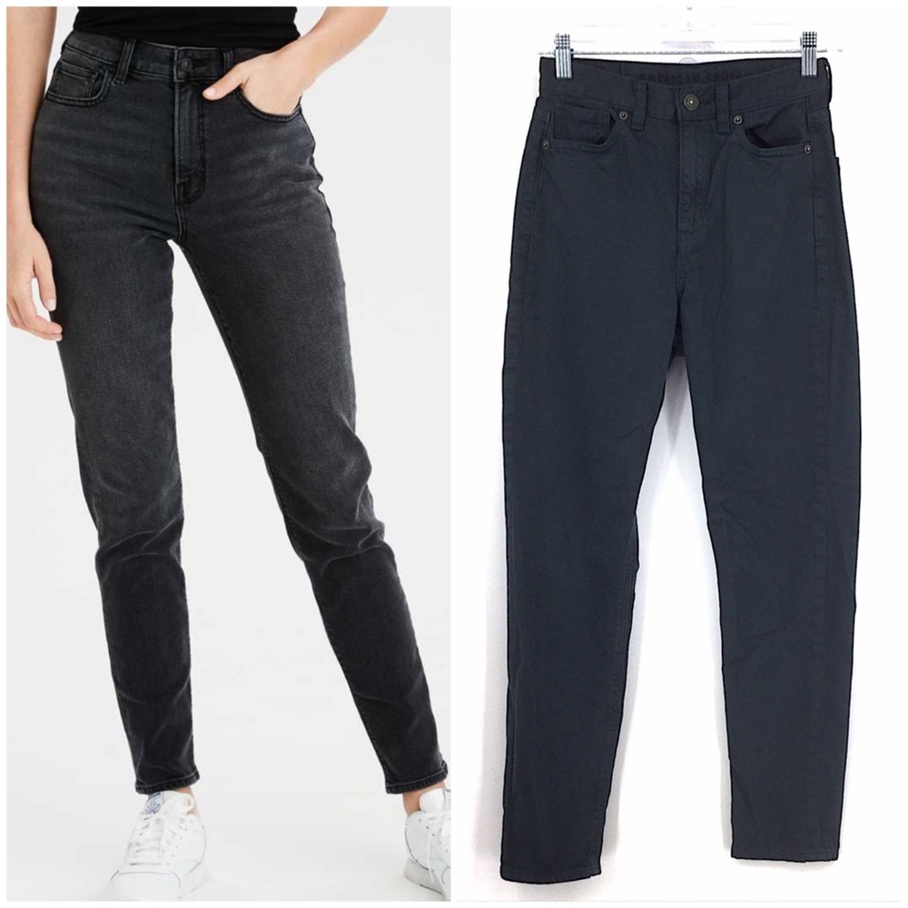 AE American Eagle Mom Jean Denim Dark green